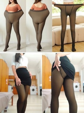 КОЛГОТКИ ЖЕНСКИЕ УТЕПЛЕННЫЕ С МЕХОМ ЧЕРНЫЕ ЗИМНИЕ ЛЕГГИНГИ 320 ден L/XL