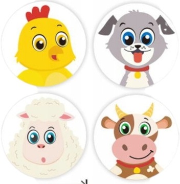 Naklejki motywacyjne 500 Szt Dla dzieci zwierzęta na rolce naklejka 25 mm