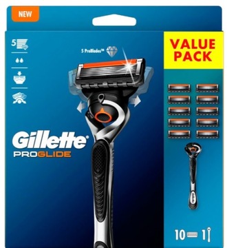 Gillette PROGLIDE / Maszynka z 10 wkładami.