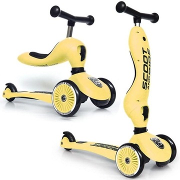 КОМПЛЕКТ СКУТЕРА Scoot And Ride Lemon 2 в 1 + ШЛЕМ со светодиодами от S до M 2-5L