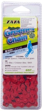 TAYA 410H Łańcuch BMX Teflon Czerwony -112 ogniw