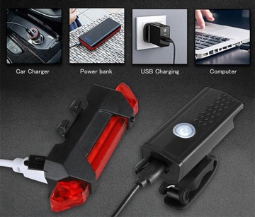 СВЕТОДИОДНАЯ ВЕЛОСИПЕДНАЯ ЛАМПА ПЕРЕДНЯЯ + ЗАДНЯЯ USB-ОСВЕЩЕНИЕ