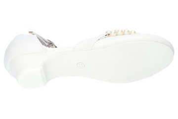 WYPRZEDAŻ BUTY KOMUNIJNE, KOMUNIA, PANTOFLE DLA DZIEWCZYNEK BIAŁE 37