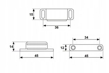 ЗАМОК МЕБЕЛЬНЫЙ МАГНИТНЫЙ, БЕЛАЯ ЗАЩЕЛКА