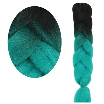 WŁOSY na WARKOCZYKI syntetyczne OMBRE kolorowe