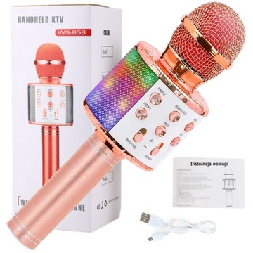 MIKROFON BEZPRZEWODOWY KARAOKE BLUETOOTH GŁOŚNIK MIKROFON DLA DZIECI KOLORY