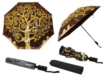 Parasol parasolka automat składany damski mocny G. Klimt Drzewo życia