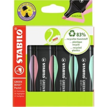 Zakreślacze Stabilo GREEN BOSS Pastel 4szt.