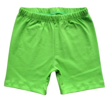 Legginsy getry krótkie kolarki bawełna 116 limonka
