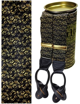 ЧЕРНЫЕ ШЕЛКОВЫЕ ПОДДЕРЖКИ ПУГОВИЦ + ОРНАМЕНТНЫЙ МОТИВ