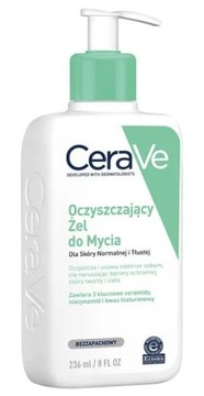 CERAVE oczyszczający żel do mycia skóra normalna i tłusta 236 ml