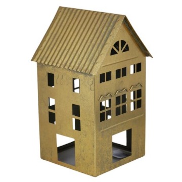 DOMEK DOM METALOWY FIGURKA FIGURA ŚWIECZNIK LAMPION TEE LIGHT NA PREZENT