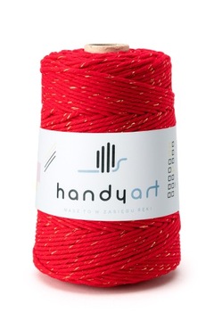 Sznurek do makramy bawełniany gold red 3mm 200m