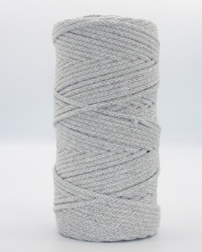 Makrama Sznurek PLECIONY 3 mm medium grey 100 m
