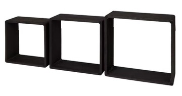 PÓŁKA DREWNIANA ZESTAW 3 SZTUK Home Accents 28,5 x 11 cm CZARNE