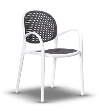 eleganckie plastikowe krzesło SIENA biały+szary