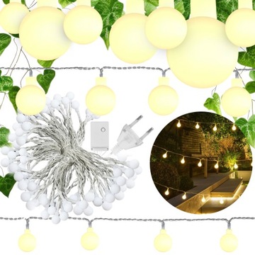 GIRLANDA OGRODOWA ŁAŃCUCH ŚWIETLNY WODOSZCZELNA WYTRZYMAŁA 100x LED 20m