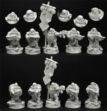 Figurki SF Dwarves / Squats Marines + Podstawki 28mm Scibor 28SF0167 WH40K