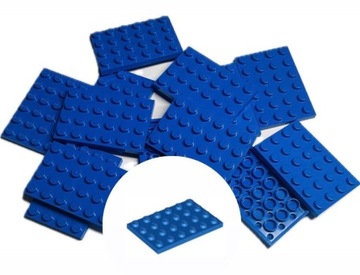 LEGO Klocek 6szt Płytka Plate 4x6 Niebieski Blue 3032