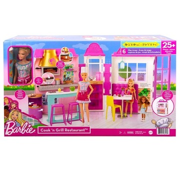 BARBIE Zestaw Restauracja Grill Kuchnia Akcesoria