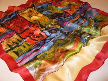 Apaszka Chusta Jedwabna 100% JEDWAB NATURALNY SILK Vincent Van Gogh