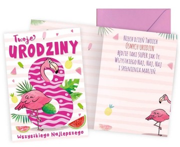 Kartka Urodzinowa dla dziecka 8 Urodziny Kolorowa Cyfra