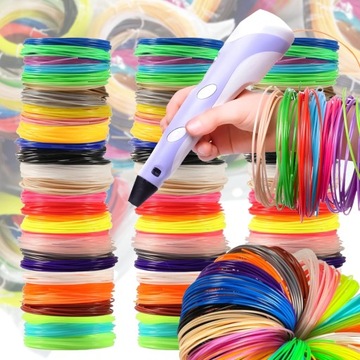 Wkłady Do Długopisu 3D Pen Zestaw Dla Dzieci Filament Kolory 60 x 5m 300m