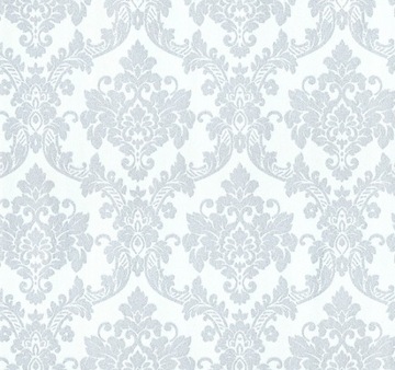 Tapeta srebrne ornamenty na białym tle 13701-30