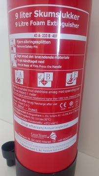 Огнетушитель ПЕННЫЙ 9л Манометр Самый эффективный ДОМ ЗАЛ КУХНЯ Мастерская 6л