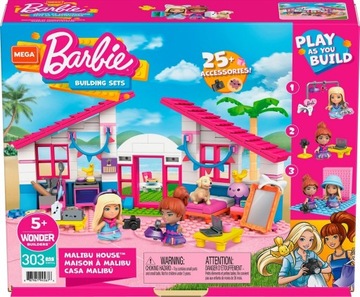 GWR34-MEGA DOM BARBIE KLOCKI DOM W MALIBU 303EL.
