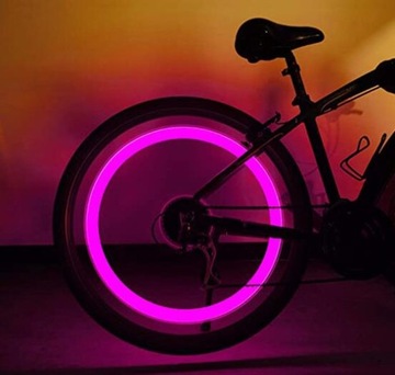 Велосипедные клапаны светящиеся неоновым розовым, 2 шт.