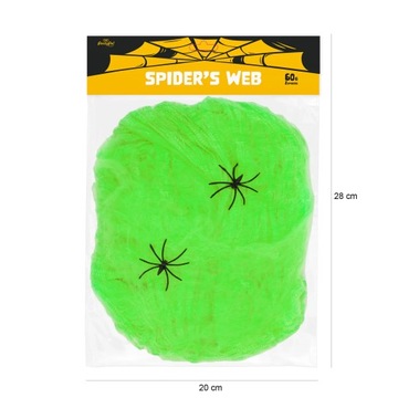 Sztuczna pajęczyna ZIELONA 60 g girlanda Halloween