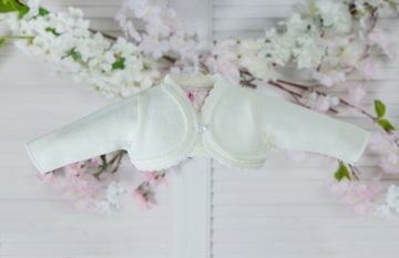 ECRI ecru bolerko sweterek sweter 62cm CHRZEST