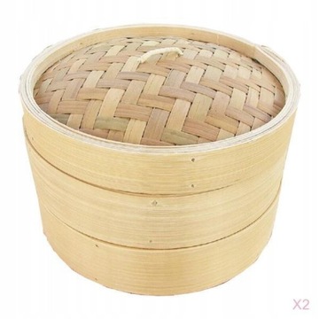2X chiński naturalny bambusowy koszyk do