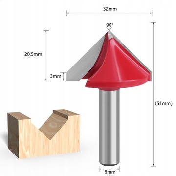 Фреза VHM для ГИПСОВЫХ ПЛИТ, угол 90 градусов