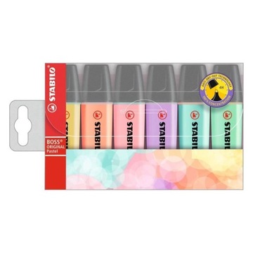 ХАЙЛАЙТЕРЫ STABILO BOSS ORIGINAL, 6 ПАСТЕЛЬНЫХ ЦВЕТОВ