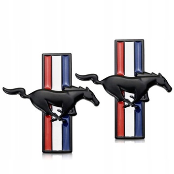 EMBLEMAT ZNACZEK FORD MUSTANG CZARNY LOGO 2 SZT