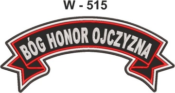 Bóg, Honor, Ojczyzna napis