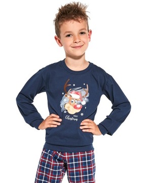 Piżama świąteczna chłopięca Cornette 593/113 Reindeer r. 110/116 renifer