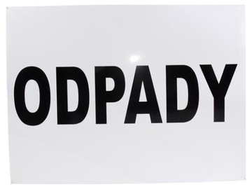 NAKLEJKA INFROMACYJNA ADR ODPADY DUŻA 40x30 GŁADKA
