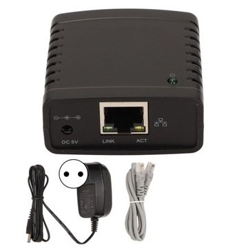 Serwer druku USB TCP IP LPR 10Mbps 100Mbps z portem RJ45 i zasilaniem EU