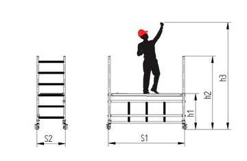 LEVVEL SOLID Алюминиевые передвижные леса длиной 3 м