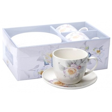 Filiżanki ze spodkami 2 szt. kwiaty 250 ml CR2-90 LIVELLO