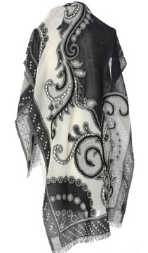 ПРЕМИУМ Шарф, украшенный замечательной шерстяной ВЫШИВКОЙ