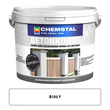 Farba do BETONU OGRODZEŃ Betonkor W 5L - biała