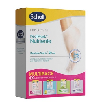 Maska do stóp Scholl PediMask nawilżająca 4 pary 4 rodzaje ZESTAW z ALOESEM