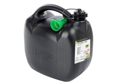 KANISTER PLASTIKOWY NA PALIWO, 10L, OWALNY, CZARNY