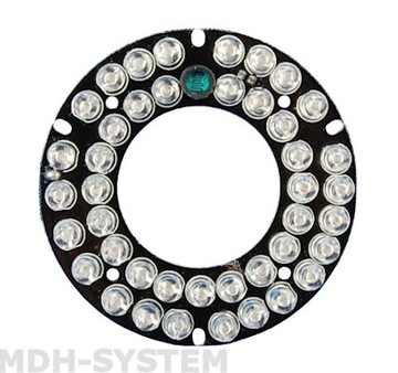 OŚWIETLACZ IR DO 40 m REFLEKTOR PODCZERWIENI 63 mm 42 DIODY