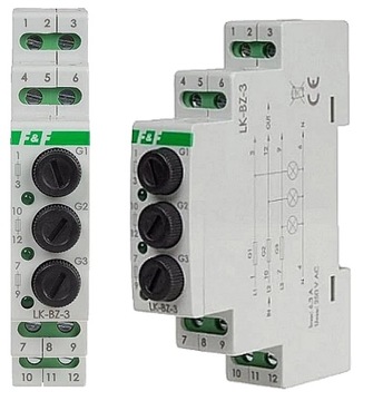 F&F Lampka kontrolna z Bezpiecznikami na Szynę DIN TH-35 230V 6,3A