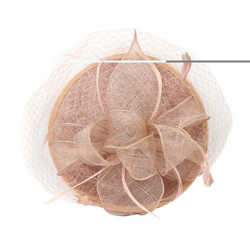 Женская повязка на голову Sinamay Hat Aliceband Повязка на голову с перьями Ascot Pink